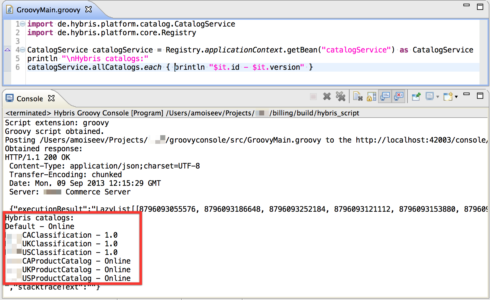 Result of Groovy script remote execution